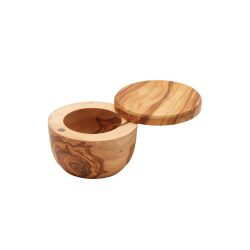 10X7CM SALT POT W/LID OLIVEWOOD 10X7CM SALT POT W/LID OLIVEWOOD