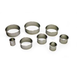 80MM S/S RND PLAIN PASTRY CUTTER H36MM Pack Of 3 80MM S/S RND PLAIN PASTRY CUTTER H36MM Pack Of 3