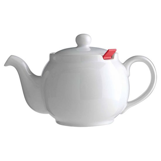 WHITE 6-CUP TEAPOT(RED FILTER)CHATSFORD CC 15500