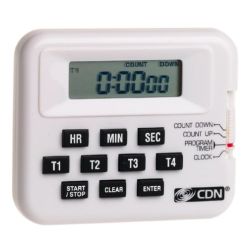 CDN White 4-Way Digital Timer Clock PT2