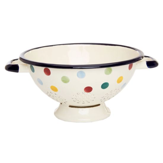 FOOTED COLANDER 22CM POLKA DOTS CC 28065