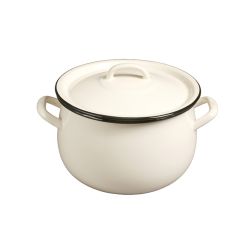 CASSEROLE & LID 18CM/2.8L CREAM/BLK