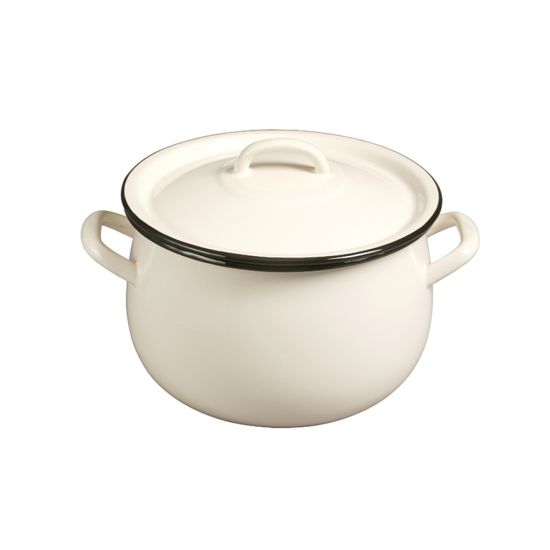 CASSEROLE & LID 18CM/2.8L CREAM/BLK CC 28306