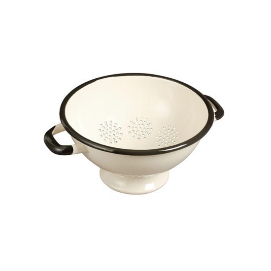 FOOTED COLANDER 22CM CREAM/BLK CC 28315