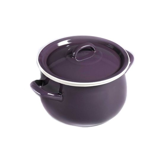 CASSEROLE & LID 16CM/2L AUBERGINE/CREAM CC 28505