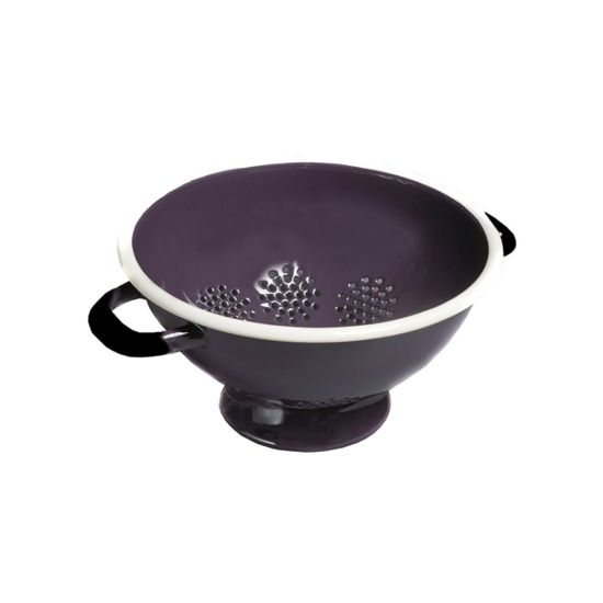 FOOTED COLANDER 22CM AUBERGINE/CREAM CC 28515