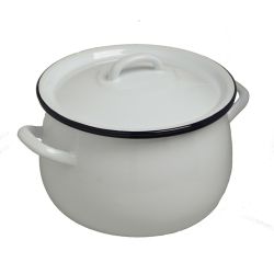 CASSEROLE & LID 20CM/3.7L WHITE/BLUE