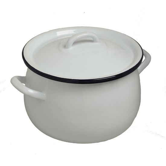 CASSEROLE & LID 20CM/3.7L WHITE/BLUE CC 28707