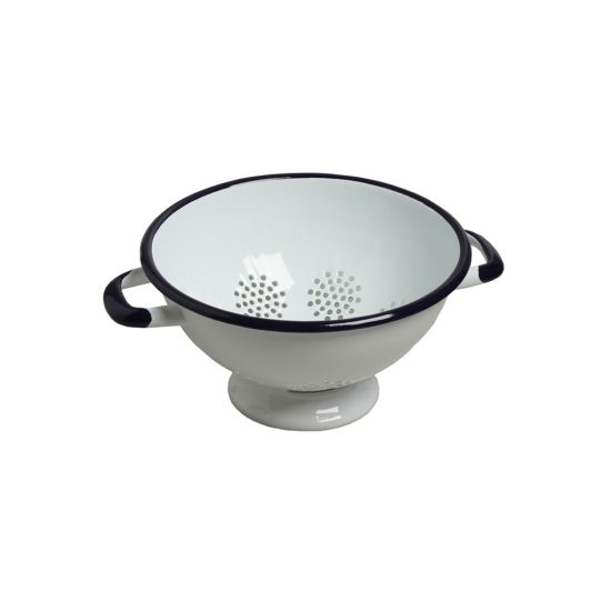 FOOTED COLANDER 22CM WHITE/BLUE CC 28715