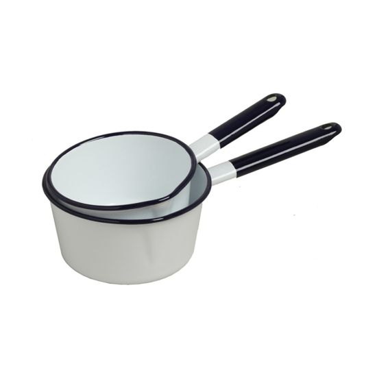 SAUCEPAN W/LIP 14CM WHITE/BLUE CC 28740