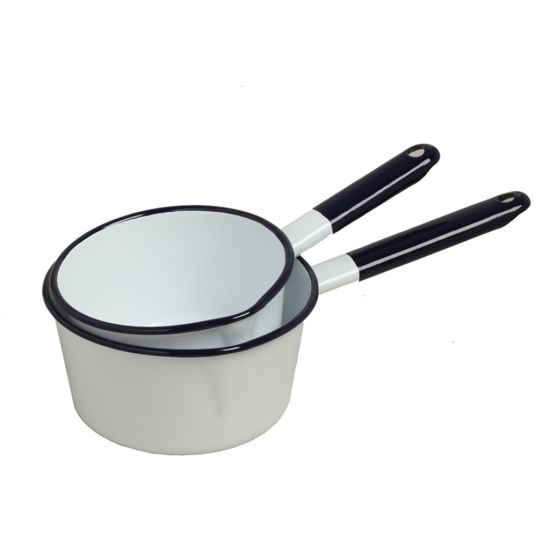 SAUCEPAN W/LIP 16CM WHITE/BLUE CC 28741