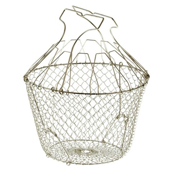 FOLDING SALAD BASKET 22.5CM (S/STEEL) CC 42NC035