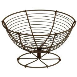 22CM ROUND FOOTED BASKET OLD IRON 22CM ROUND FOOTED BASKET OLD IRON