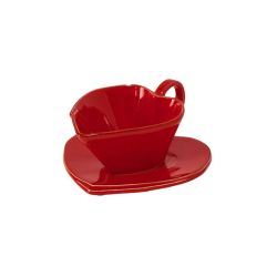 **CUP & SAUCER ROSSO LASTRA HEART **CUP & SAUCER ROSSO LASTRA HEART