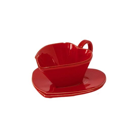 **CUP & SAUCER ROSSO LASTRA HEART CC 5512007