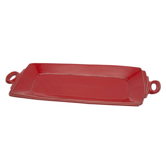 **40X22CM RECT PLATTER ROSSO LASTRA HEAR CC 5512407