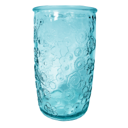 400ML GLASS FLORA BLUE HT14CM/D8CM 400ML GLASS FLORA BLUE HT14CM/D8CM