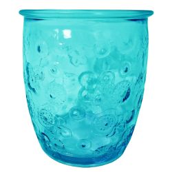 300ML GLASS FLORA BLUE HT9CM/D9CM Pack Of 3