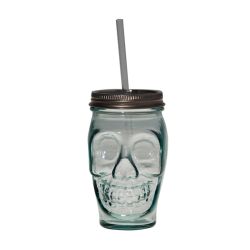 DRINKING TUMBLER W/LID CLEAR 450CL SKULL Pack Of 2 DRINKING TUMBLER W/LID CLEAR 450CL SKULL Pack Of 2