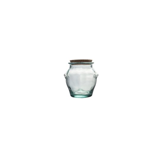 1.5L ROUND JAR W/CORK STOPPER H16CM CC 645082