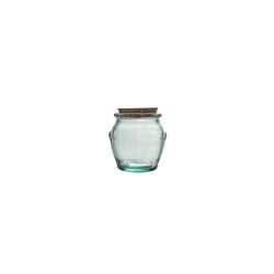 0.9L ROUND JAR W/CORK STOPPER H13CM Pack Of 2