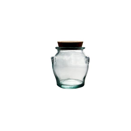 0.5L ROUND JAR W/CORK STOPPER H12CM Pack Of 3 CC 645084