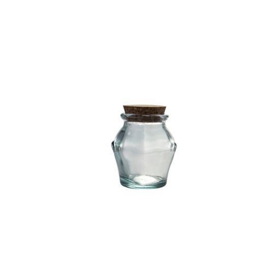 0.25L ROUND JAR W/CORK STOPPER H10CM Pack Of 3 CC 645085