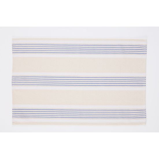 TEA TOWEL BLUE/CREAM STRIPE 46X70CM Pack Of 2 CC 810004