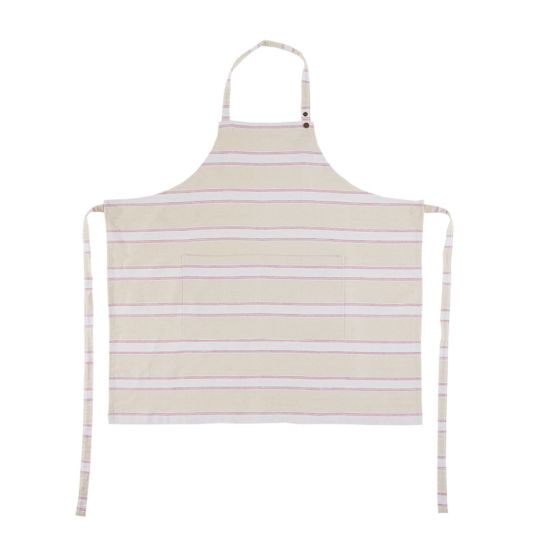 STD APRON PINK/CREAM STRIPE 84X88CM CC 810020