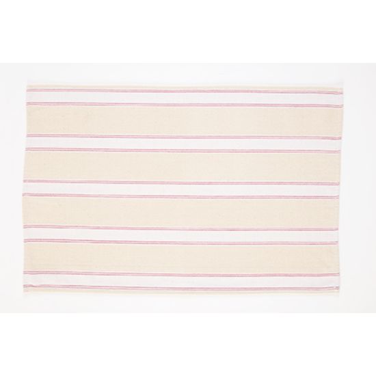 TEA TOWEL PINK/CREAM STRIPE 46X70CM Pack Of 2 CC 810024