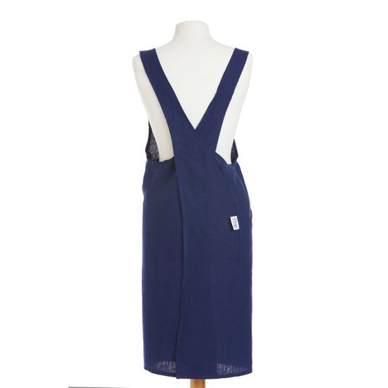 LINEN CROSSOVER APRON NAVY CC 820282