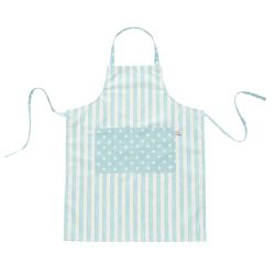 ALICE STD APRON AQUA/WHT SPOT