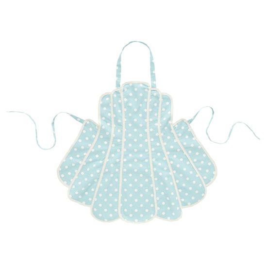 ALICE PANEL APRON AQUA/WHT SPOT CC 827161