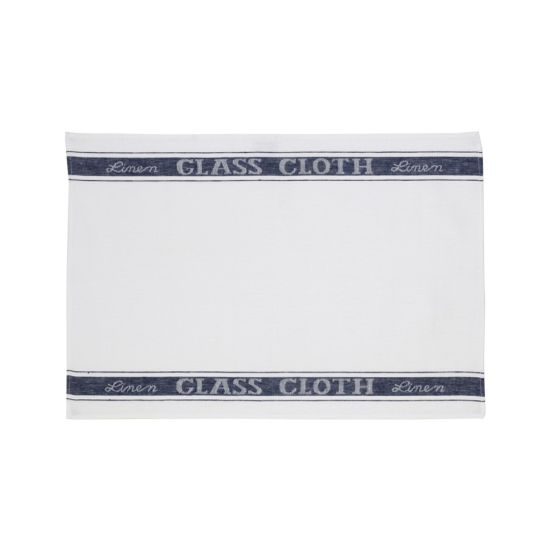 GLASSCLOTH WHT/BLUE STRIPE 70X47CM CC 843060