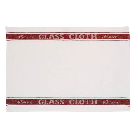 GLASSCLOTH WHT/RED STRIPE 70X47CM CC 843061