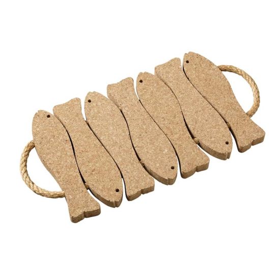 **TRIVET W/ROPE 7 FISH CORK CC 844113