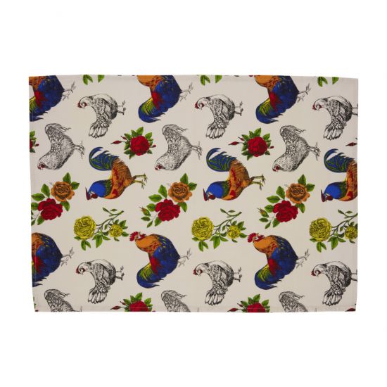 TEA TOWEL ROOSTER 50X70CM Pack Of 4 CC 850004