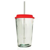 **500ML RED GLASS URBAN STYLE HT15CM/D9.