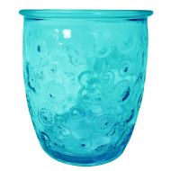 300ML GLASS FLORA BLUE HT9CM/D9CM