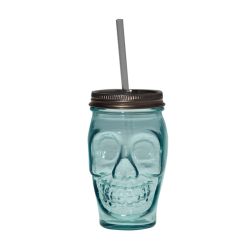 DRINKING TUMBLER W/LID BLUE 450CL SKULL DRINKING TUMBLER W/LID BLUE 450CL SKULL