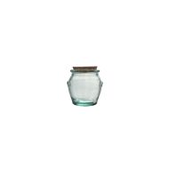 0.9L ROUND JAR W/CORK STOPPER H13CM