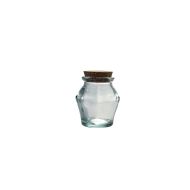 0.25L ROUND JAR W/CORK STOPPER H10CM