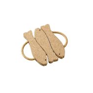 *TRIVET W/ROPE 3 FISH CORK
