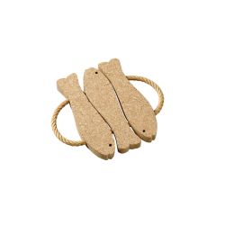 *TRIVET W/ROPE 3 FISH CORK